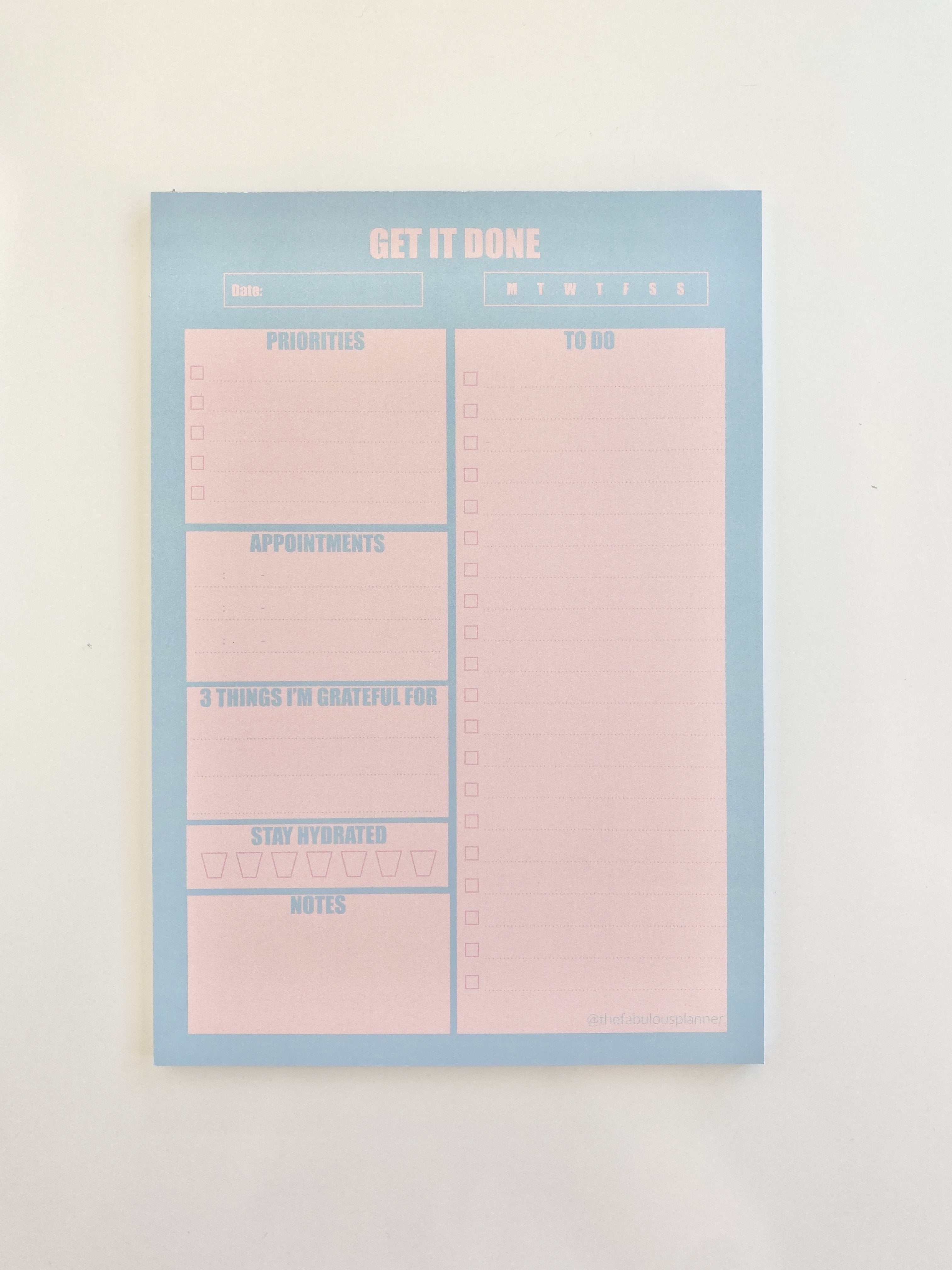 Blue & Pink Large Daily Notepad