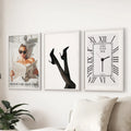 Elegant Glam Wall Art: Fashion Girl, Heels. Set of 3 Prints