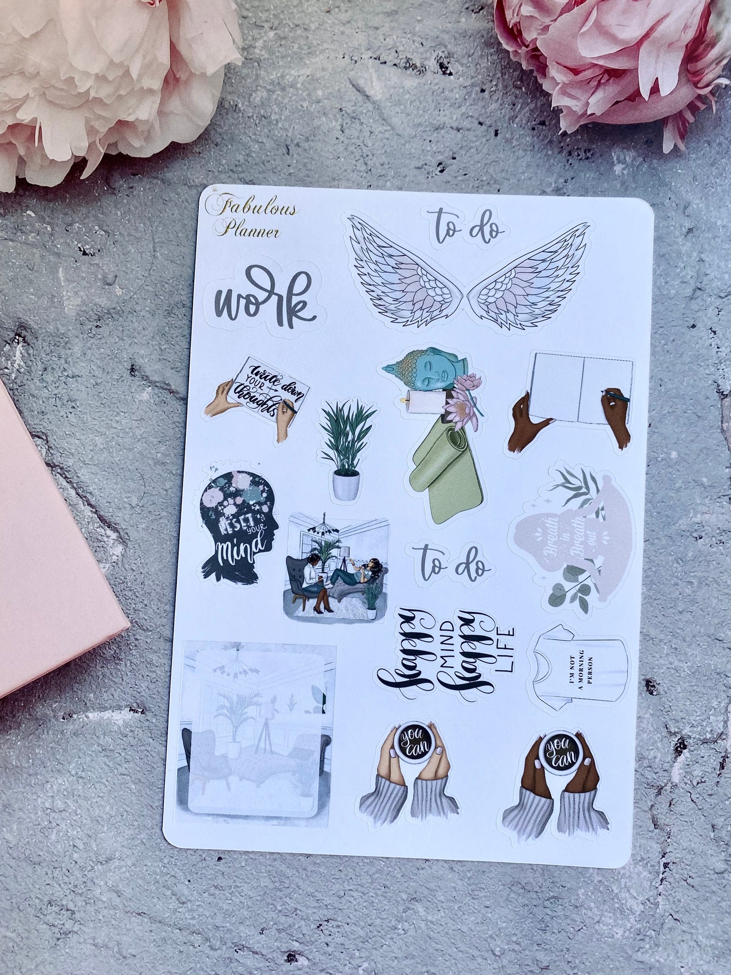 Mindfulness and Self Care Stickers Kit - 4 Sheet