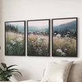 Meadow Landscape Wall Art Set of 3. Nature Prints