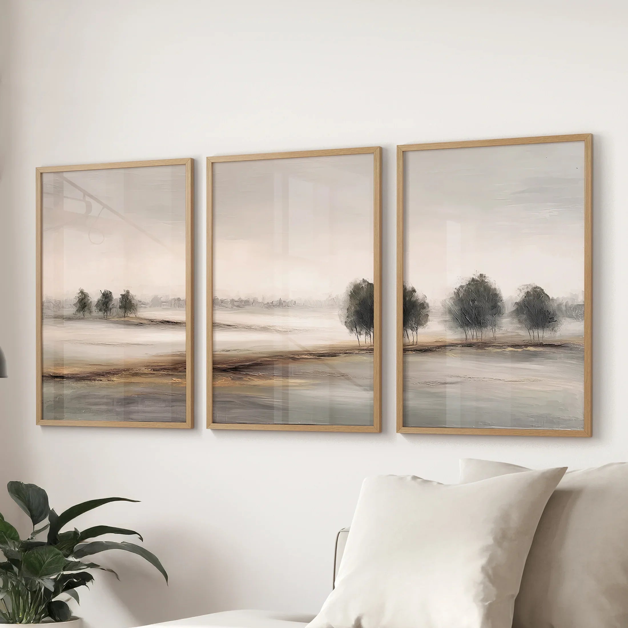 Scandinavian Autumn Landscape. Wall Art Set of 3 Prints