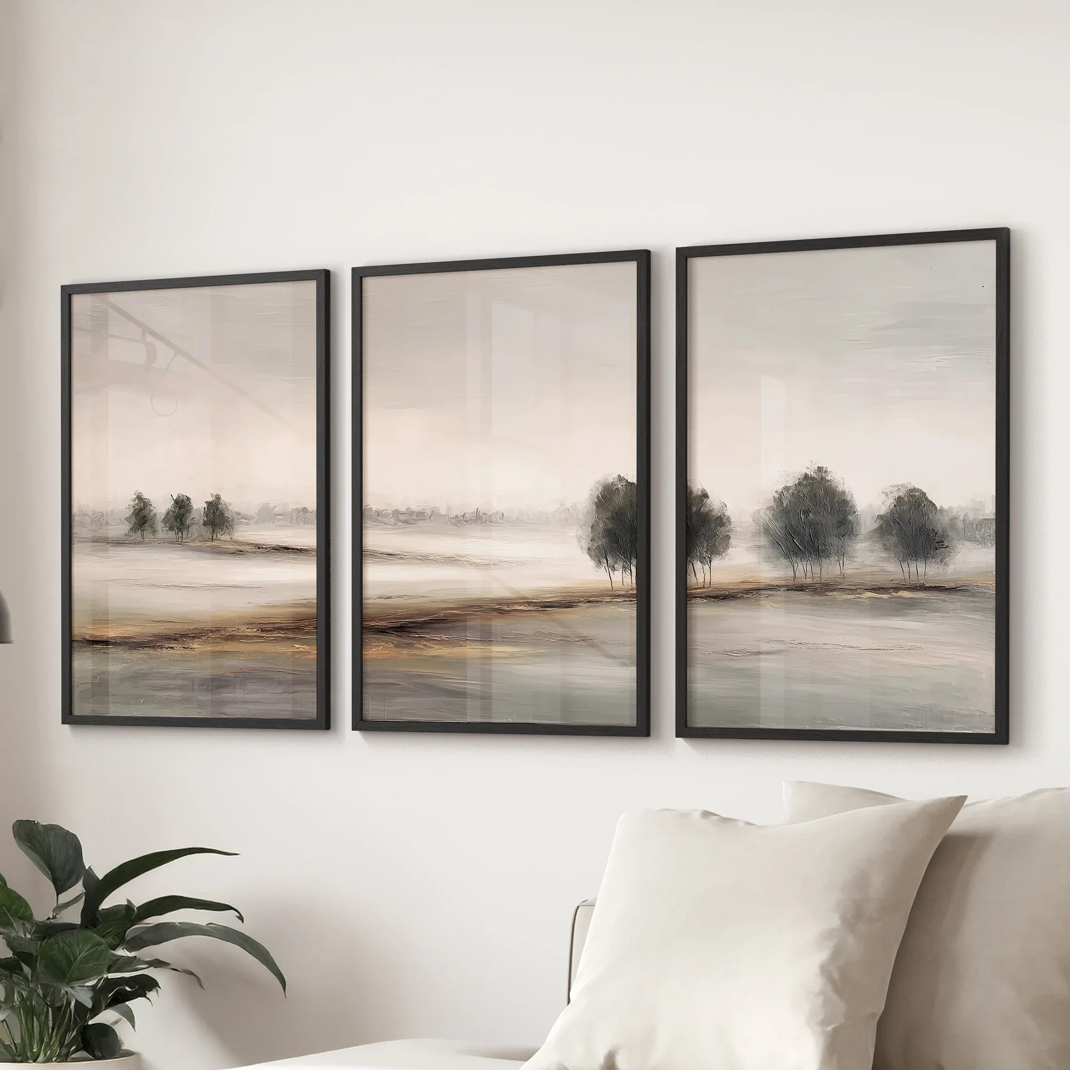 Scandinavian Autumn Landscape. Wall Art Set of 3 Prints