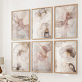 Abstract Neutral Wall Art Set of 6. Watercolor Beige Prints