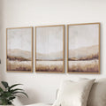 Neutral Beige Brown Landscape Tryptich. Set of 3 Art Prints