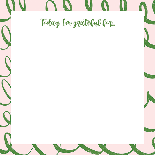 Pink and Green Gratefulness Sticky Notes Notepad