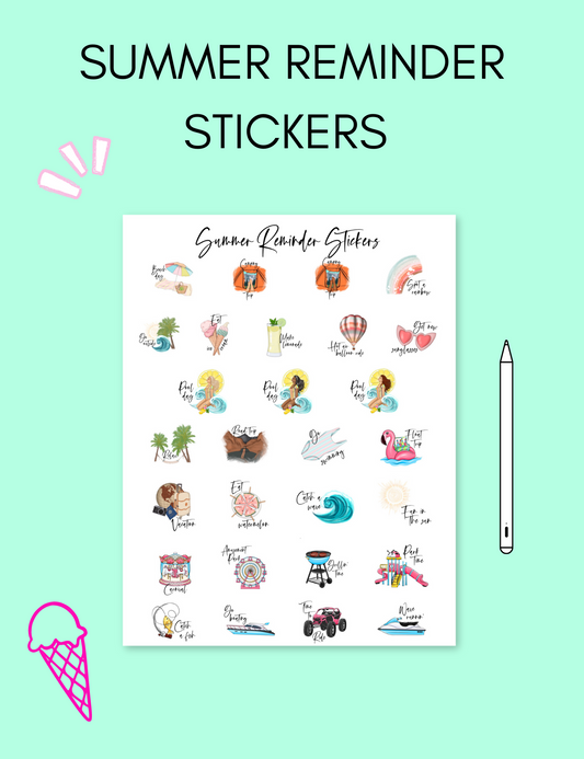 Digital Summer Reminder Stickers