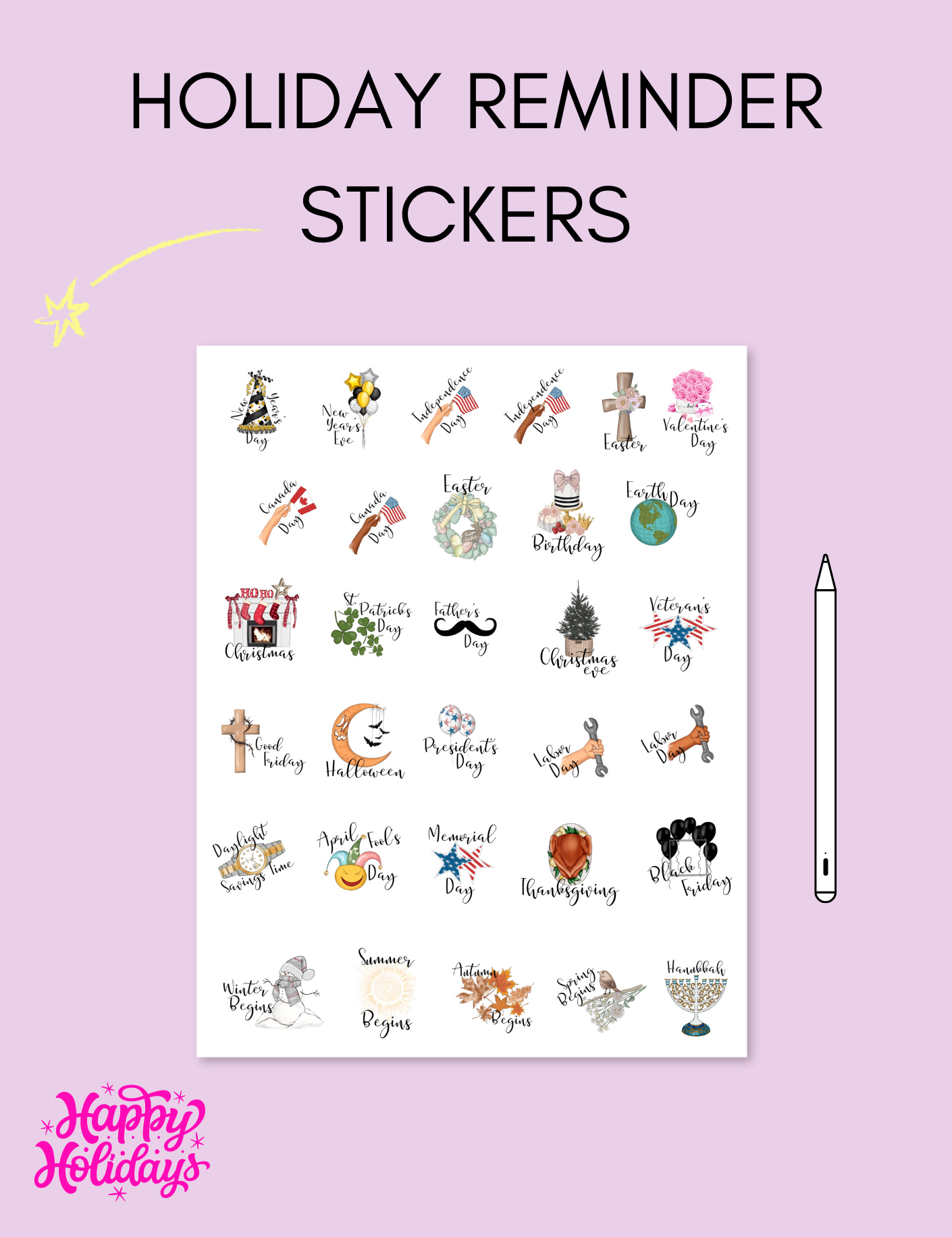 Holiday Reminder Stickers