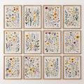 Pressed Flower Art Print Set of 12. Botanical Lithograph