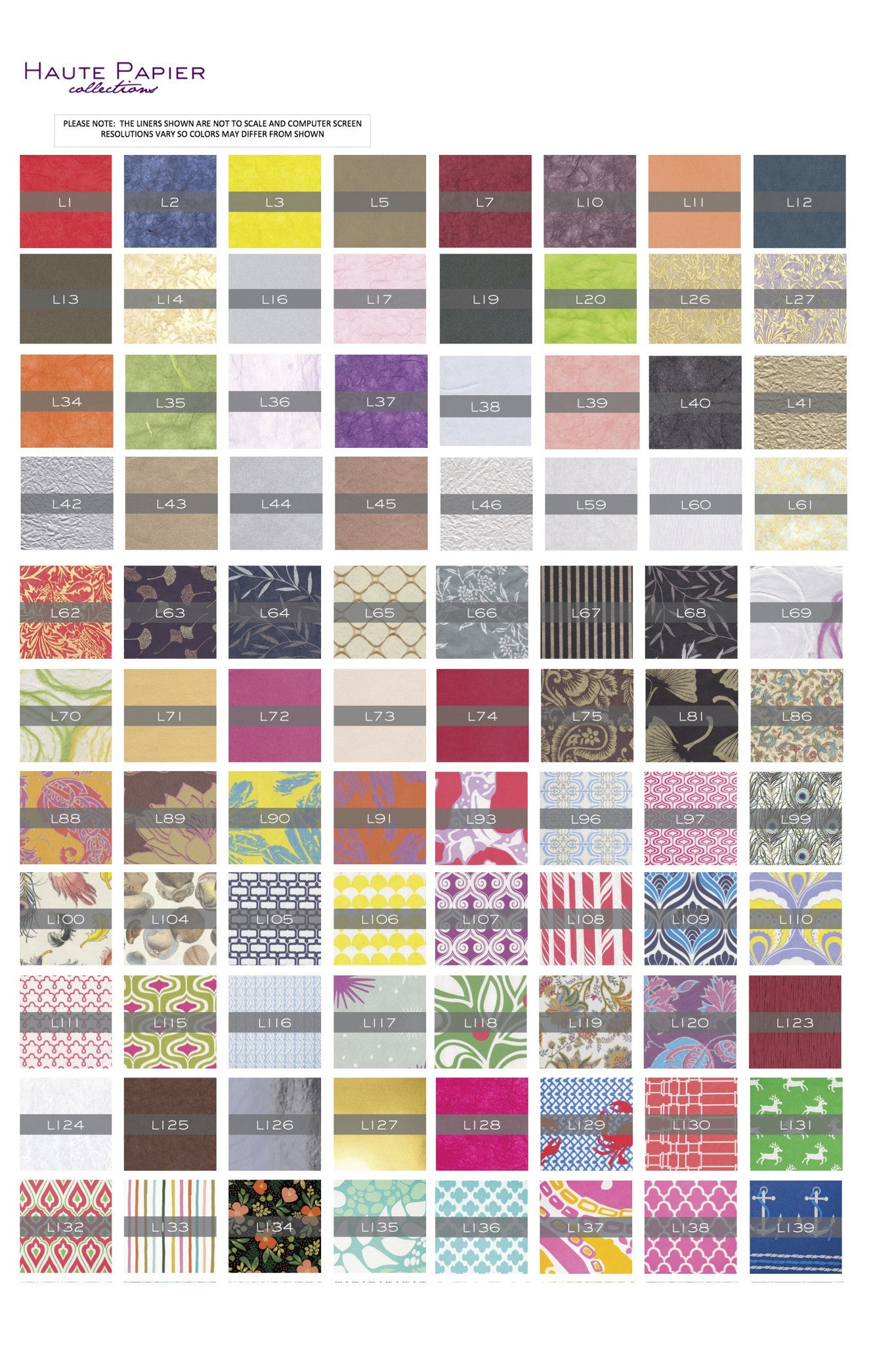 Haute Papier Envelope Liner Options