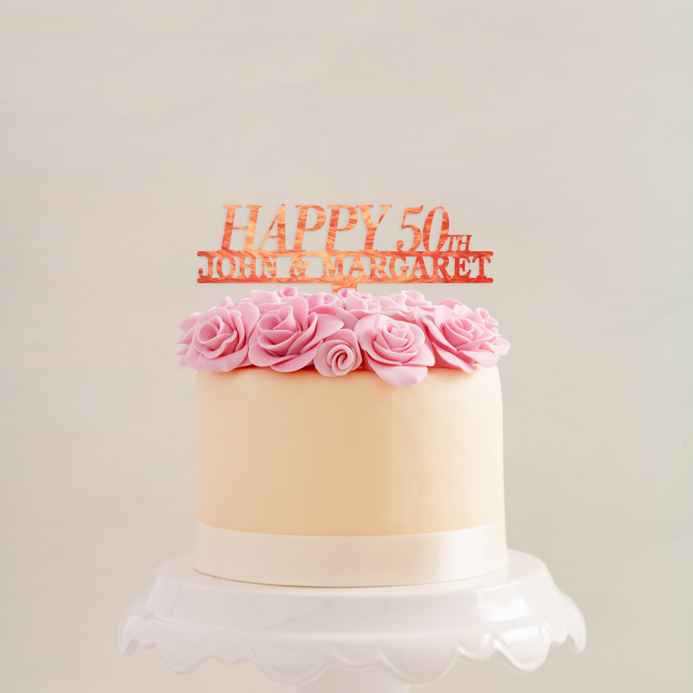 Personalized Happy Anniversary Cake Topper