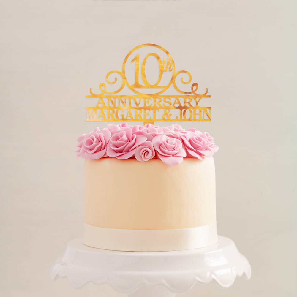 Personalized Numbered Anniversary Cake Topper