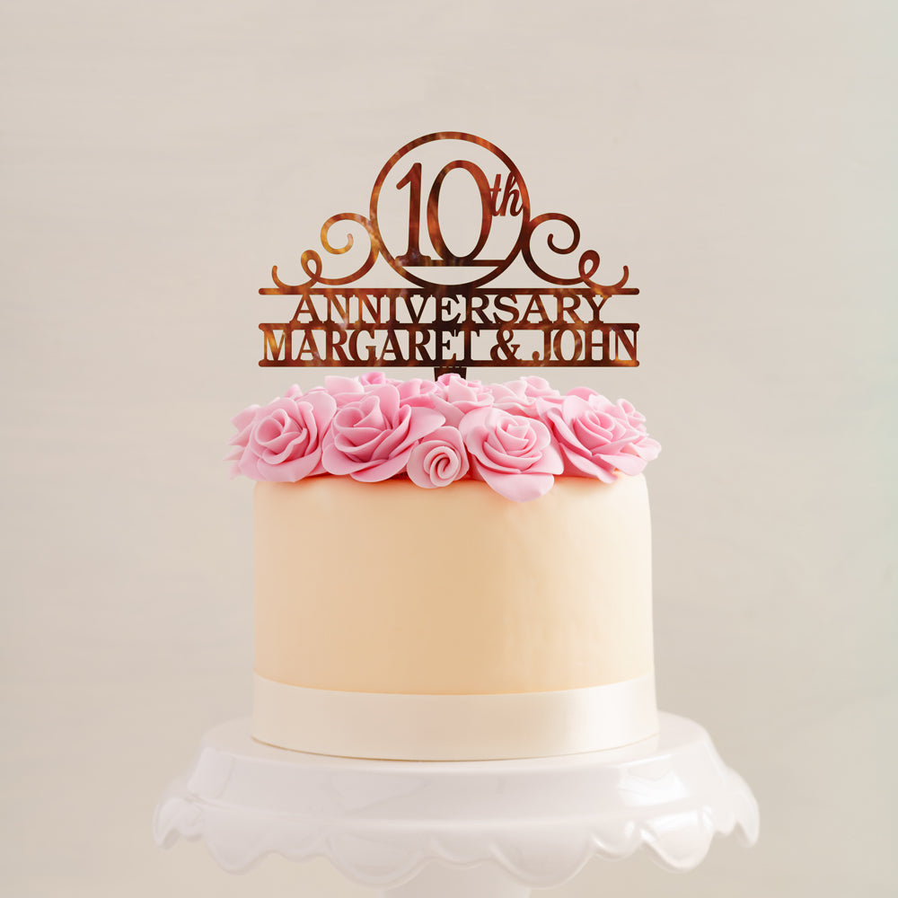 Personalized Numbered Anniversary Cake Topper
