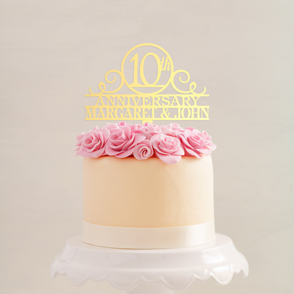 Personalized Numbered Anniversary Cake Topper