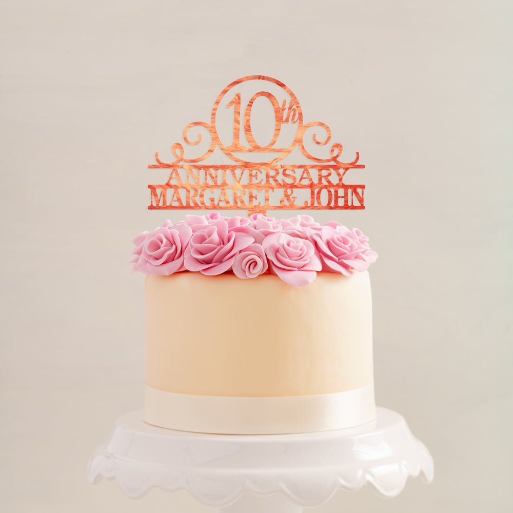 Personalized Numbered Anniversary Cake Topper
