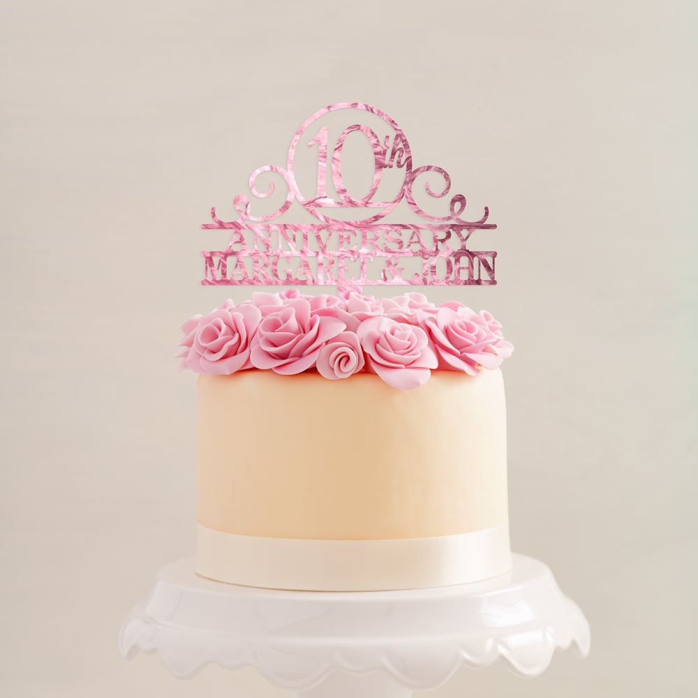 Personalized Numbered Anniversary Cake Topper