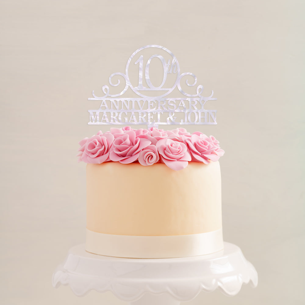 Personalized Numbered Anniversary Cake Topper