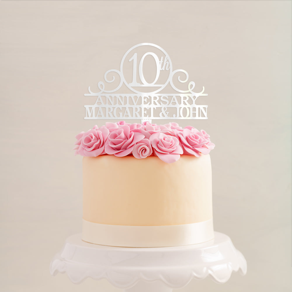 Personalized Numbered Anniversary Cake Topper