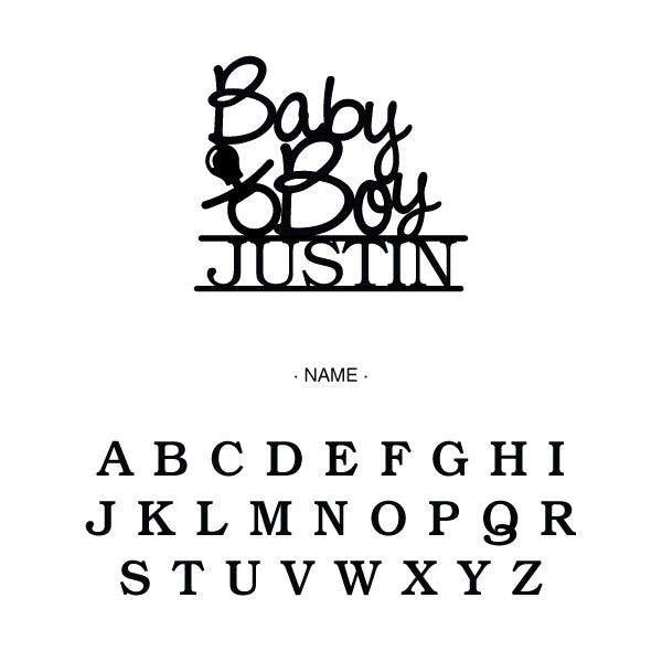 Personalized Baby Boy Cake Topper