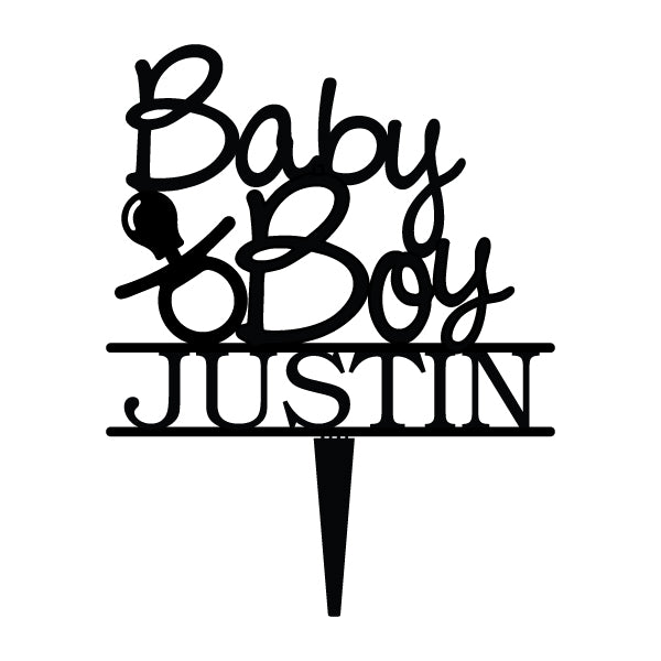 Personalized Baby Boy Cake Topper
