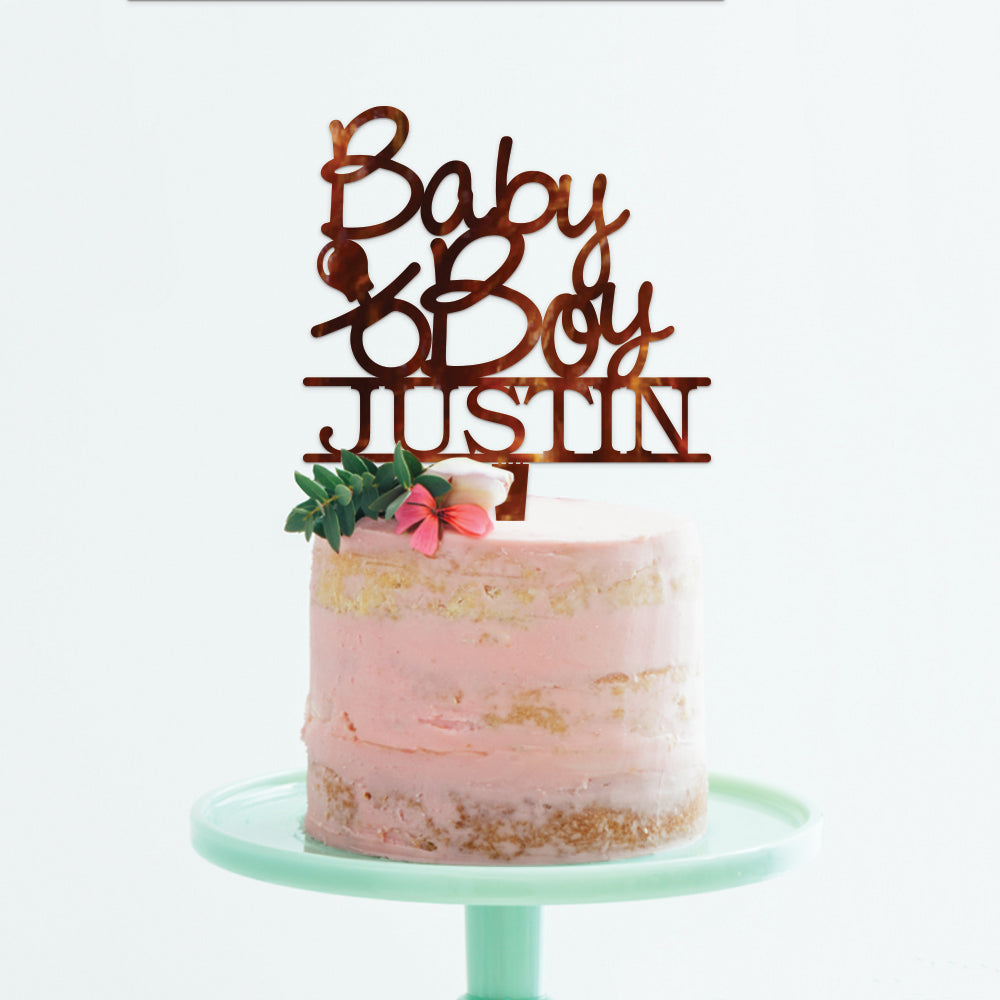 Personalized Baby Boy Cake Topper