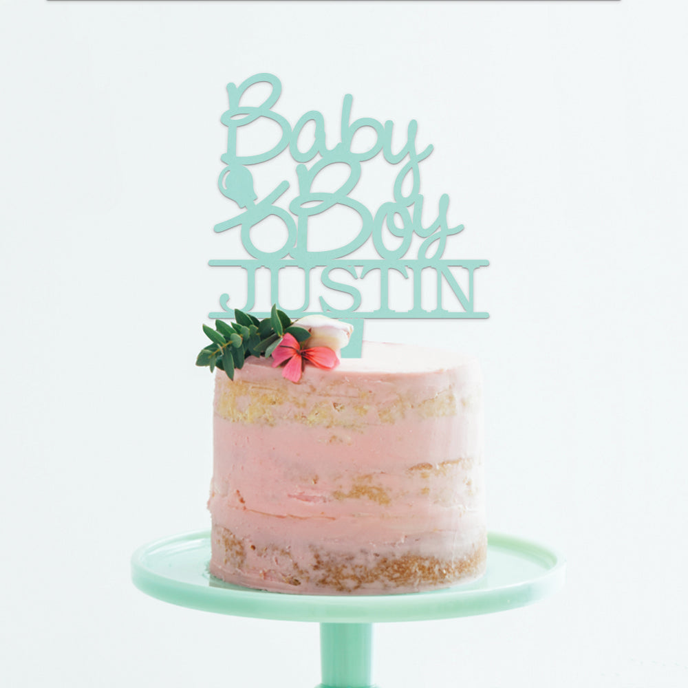 Personalized Baby Boy Cake Topper