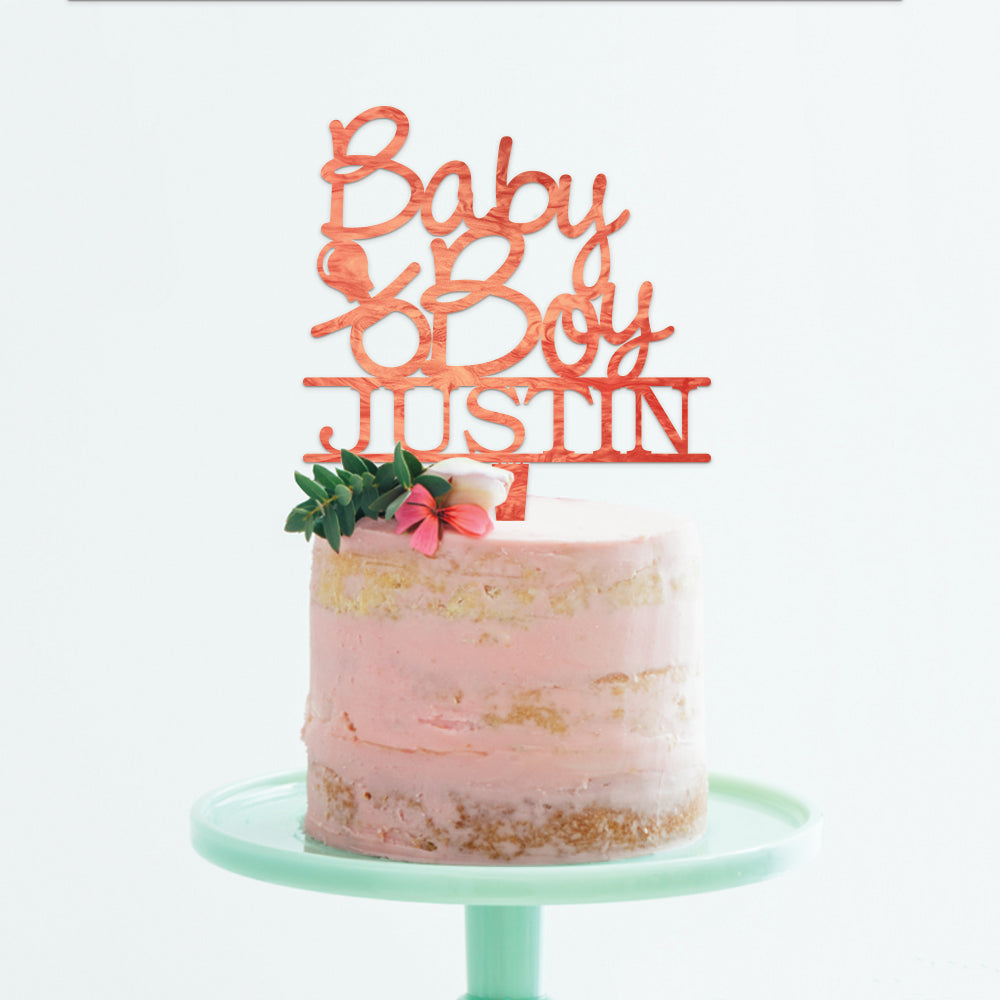 Personalized Baby Boy Cake Topper