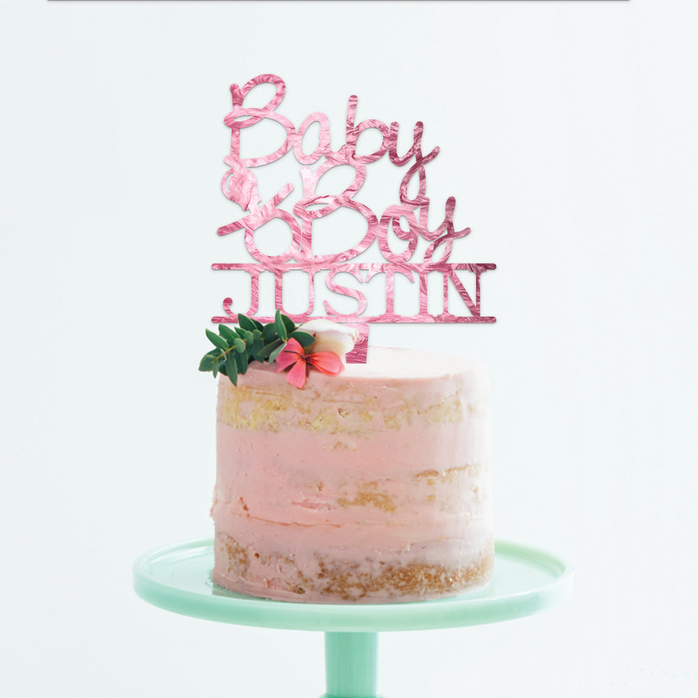 Personalized Baby Boy Cake Topper