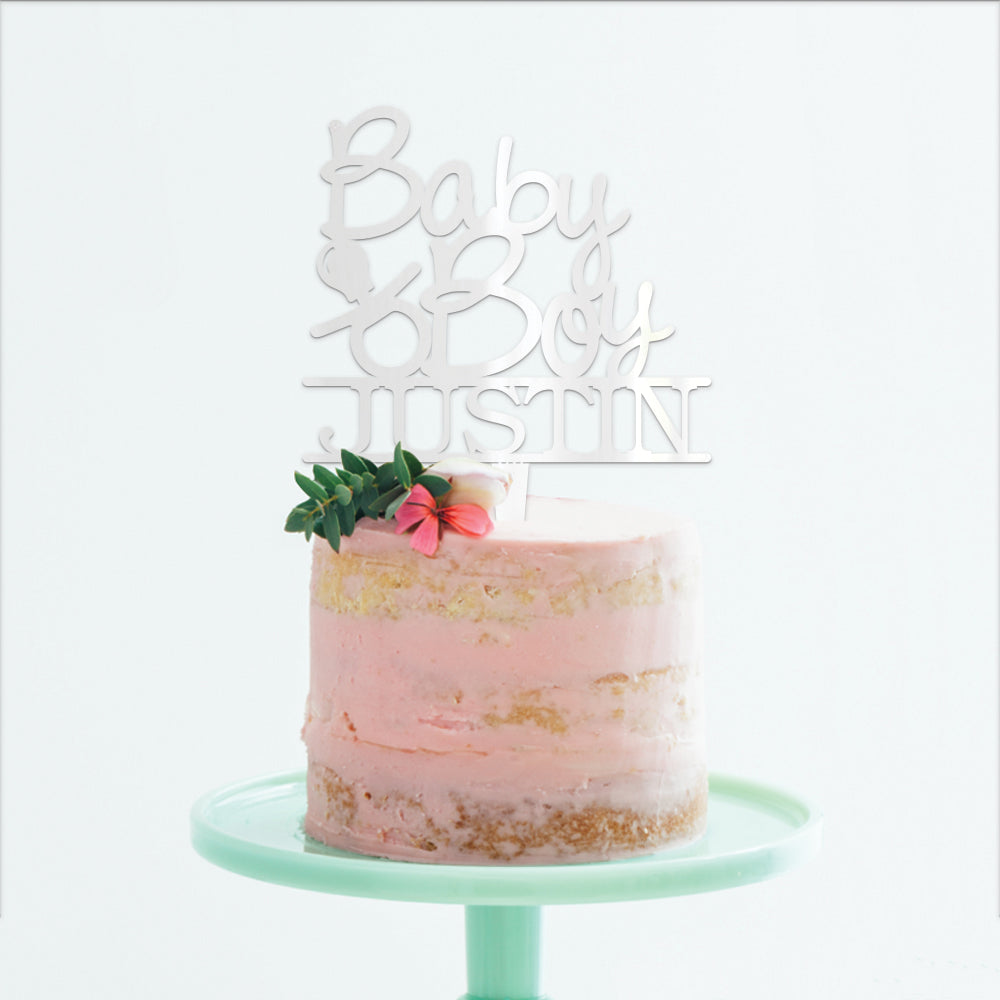 Personalized Baby Boy Cake Topper