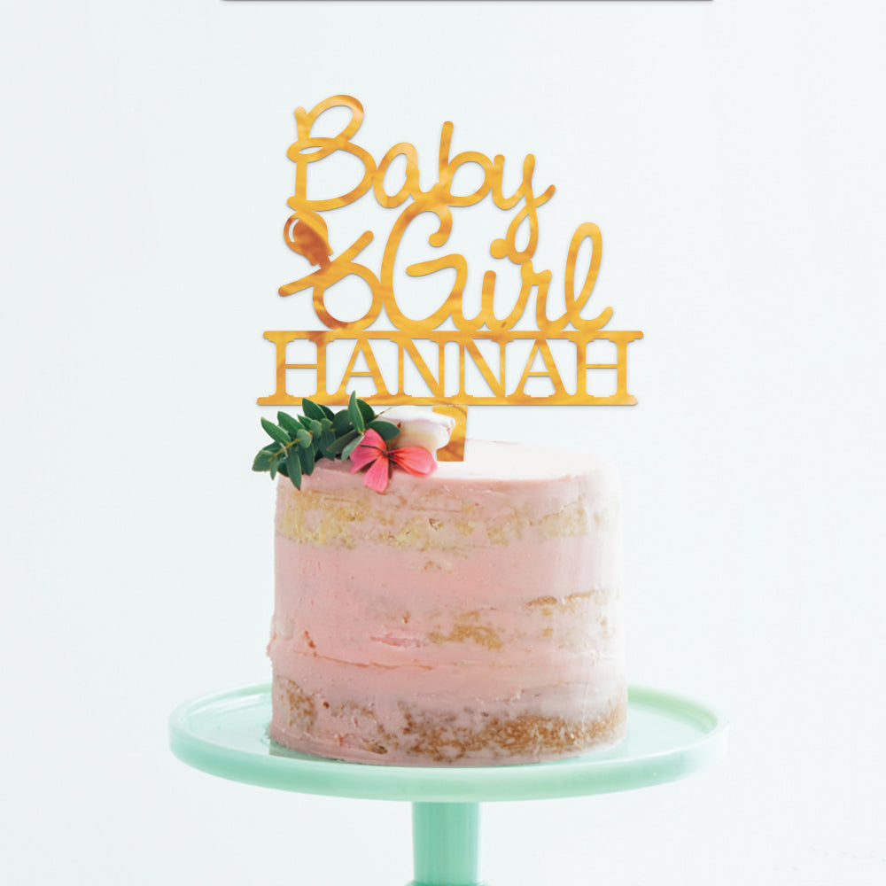 Personalized Baby Girl Cake Topper