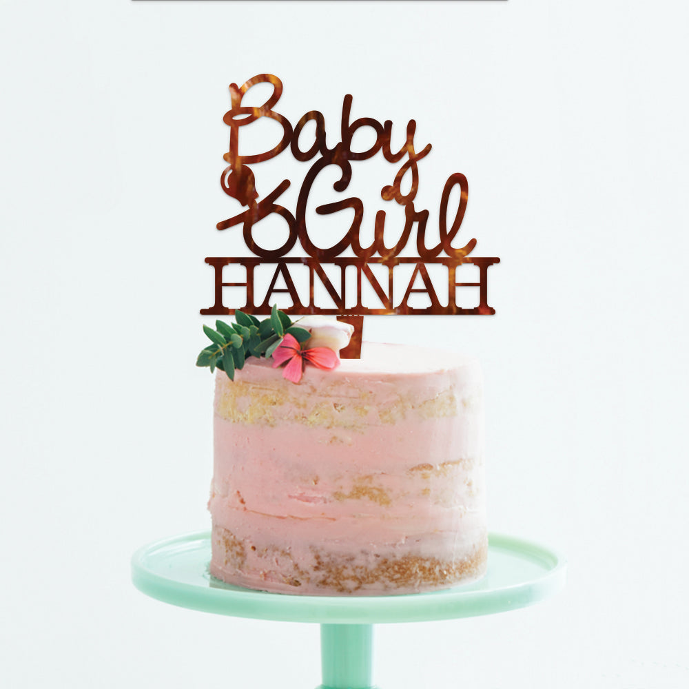 Personalized Baby Girl Cake Topper