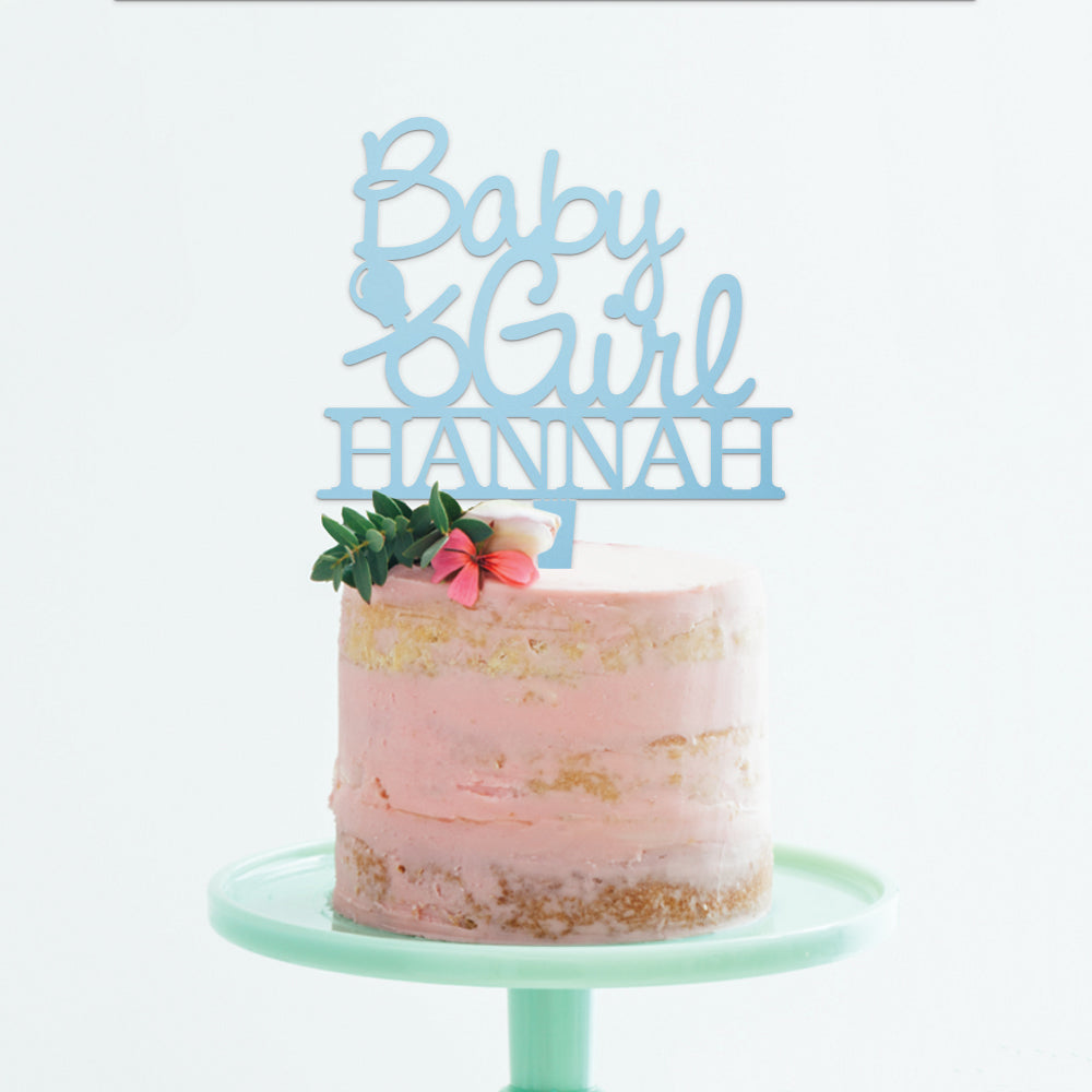 Personalized Baby Girl Cake Topper