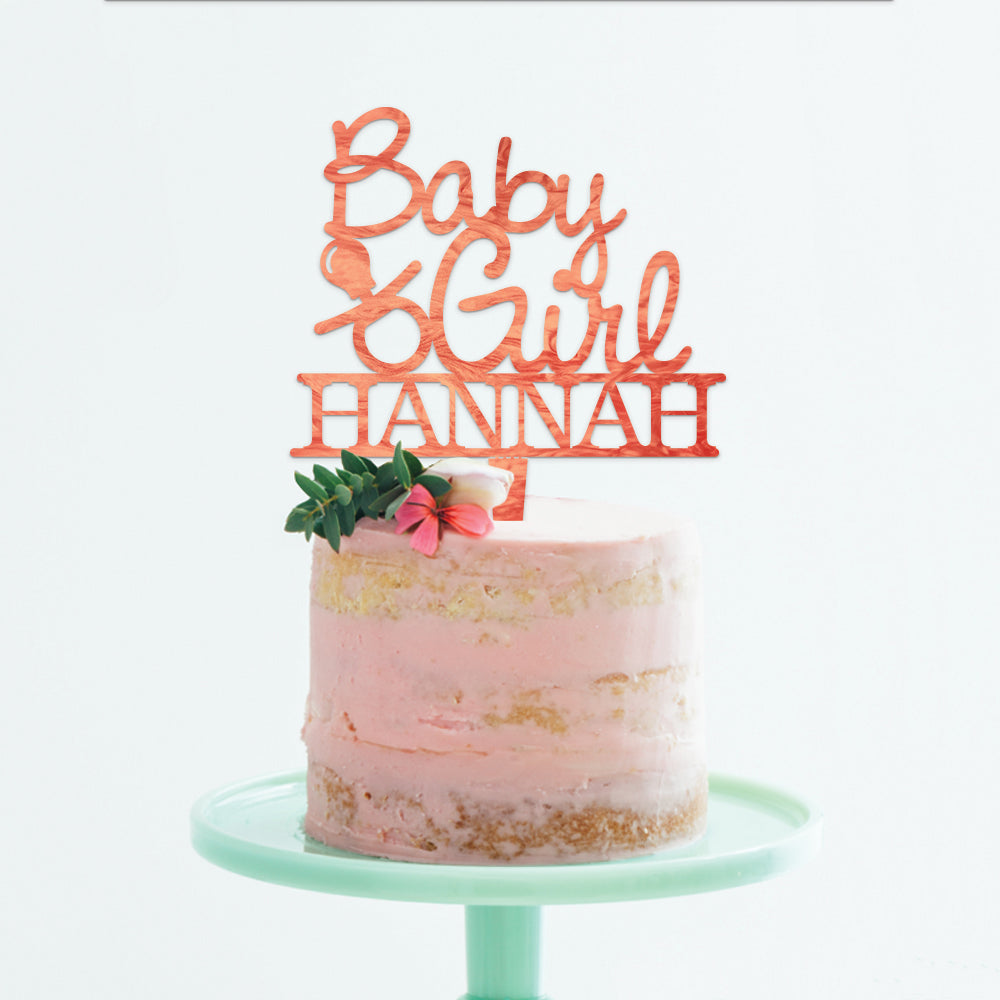 Personalized Baby Girl Cake Topper