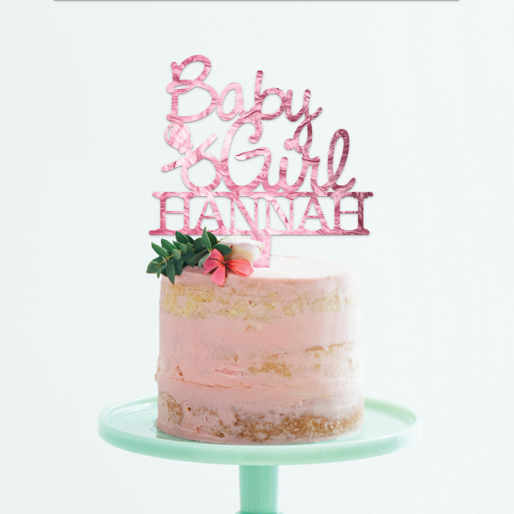 Personalized Baby Girl Cake Topper