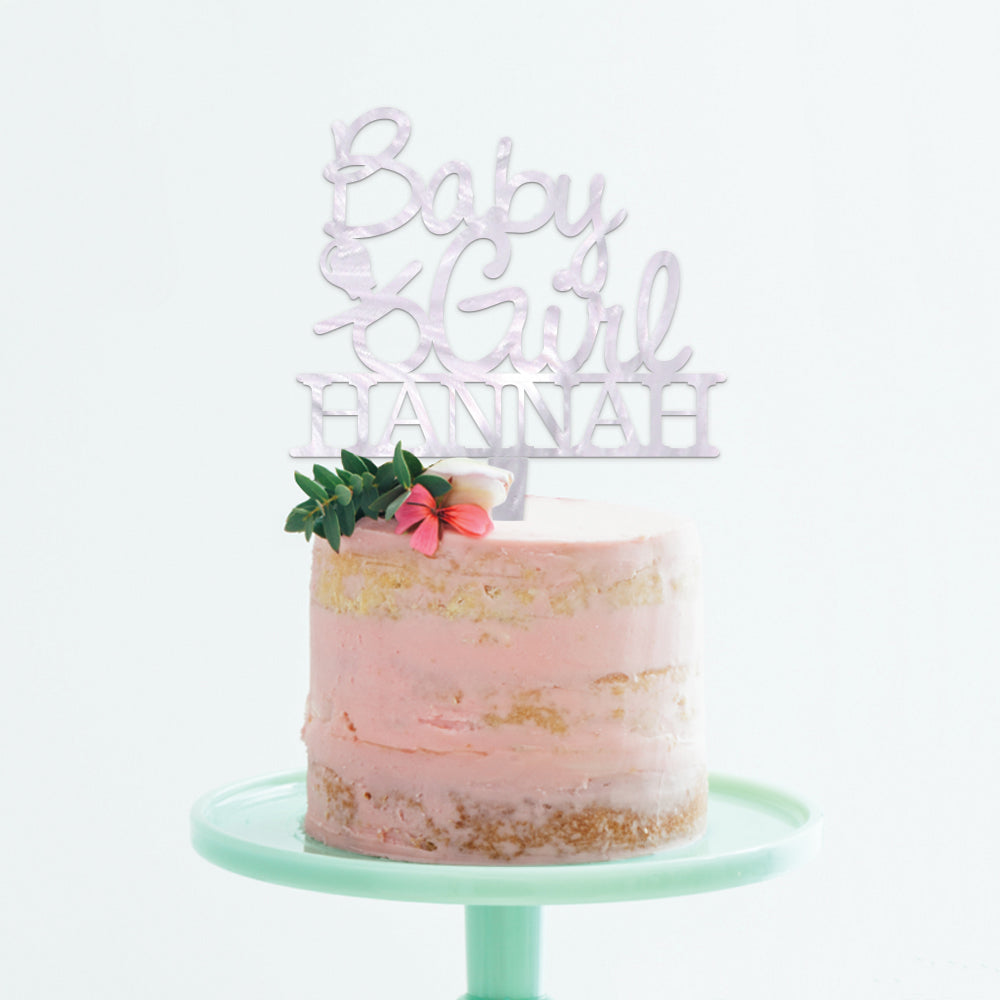 Personalized Baby Girl Cake Topper