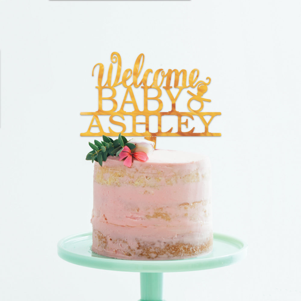 Personalized Welcome Baby's Cake Topper