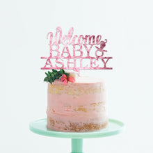Load image into Gallery viewer, Personalized Welcome Baby&#39;s Cake Topper
