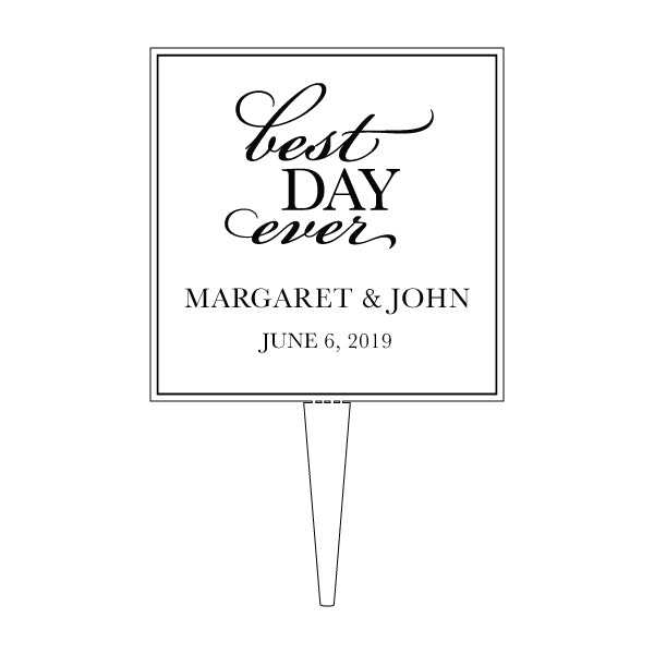 Personalized Best Day Ever Wedding Cake Topper