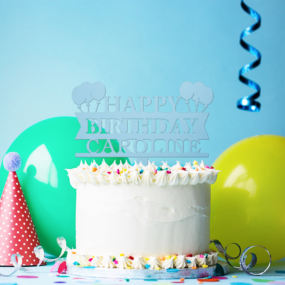 Personalized Balloon Birthday Cake Topper