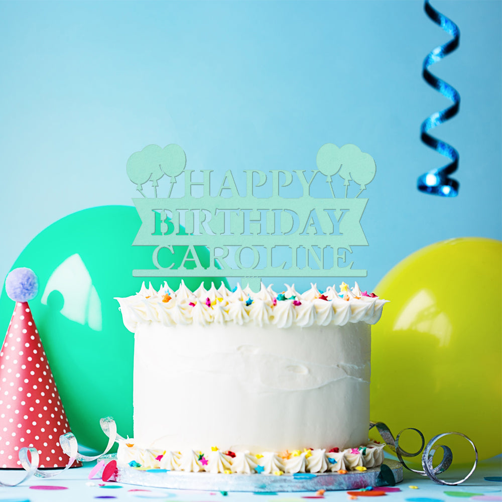 Personalized Balloon Birthday Cake Topper
