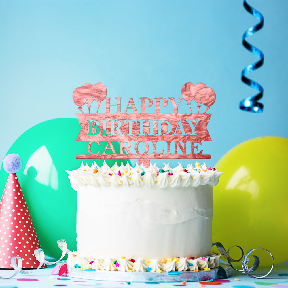 Personalized Balloon Birthday Cake Topper