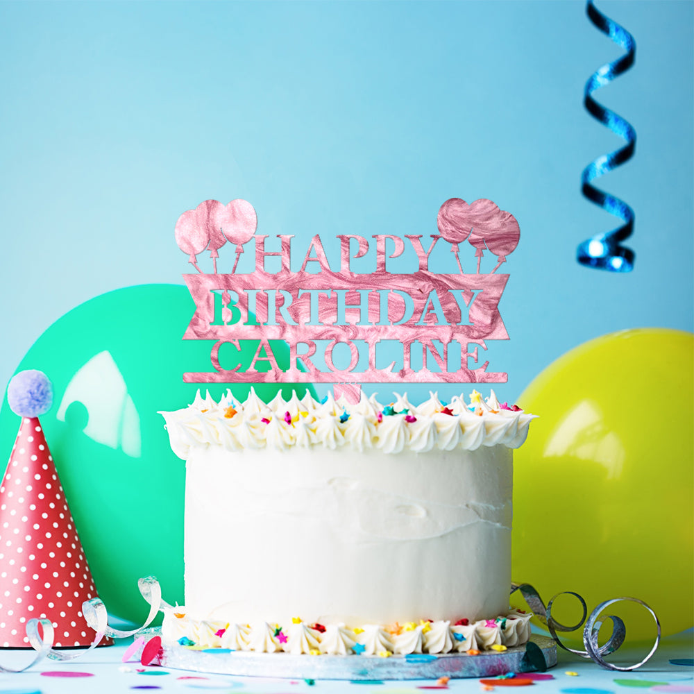 Personalized Balloon Birthday Cake Topper
