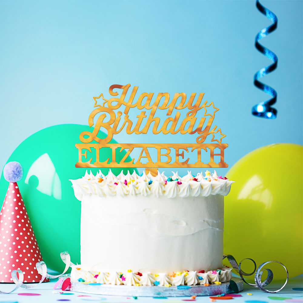 Personalized Happy Birthday Cake Topper