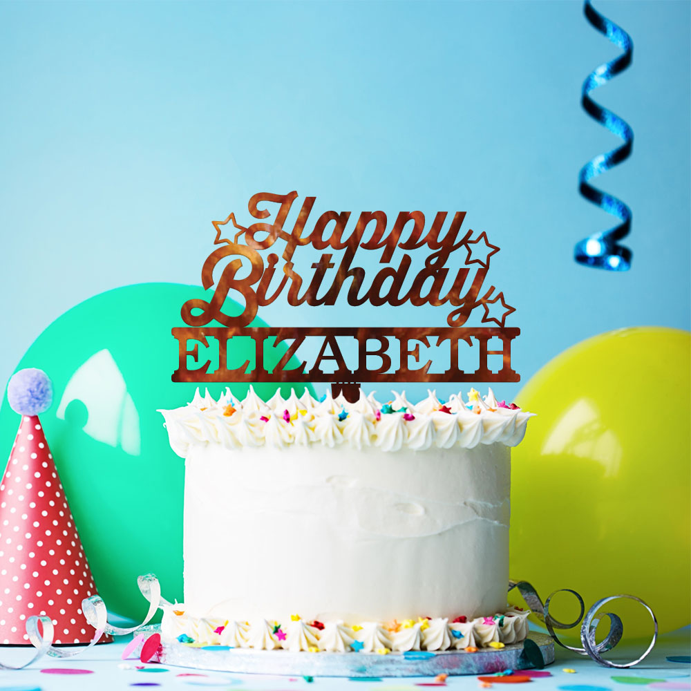 Personalized Happy Birthday Cake Topper