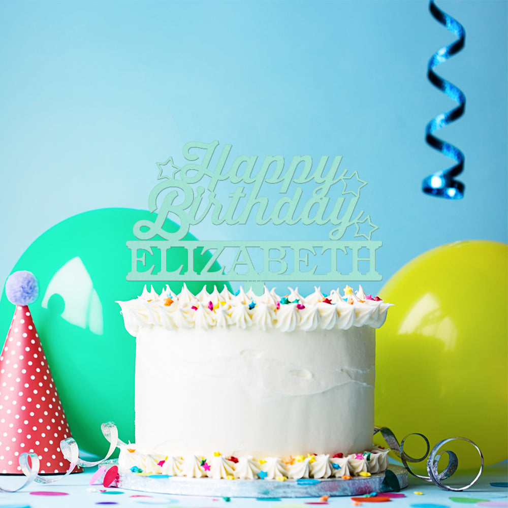 Personalized Happy Birthday Cake Topper