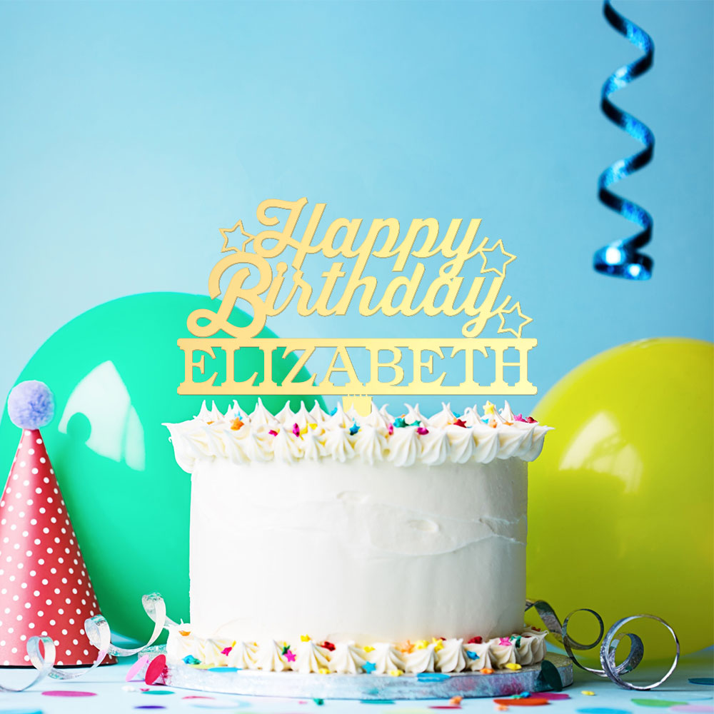 Personalized Happy Birthday Cake Topper