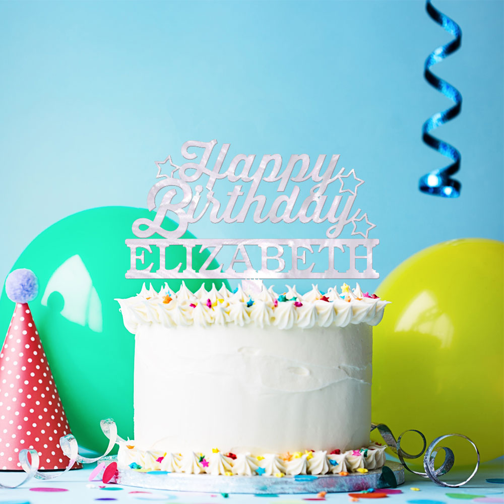 Personalized Happy Birthday Cake Topper