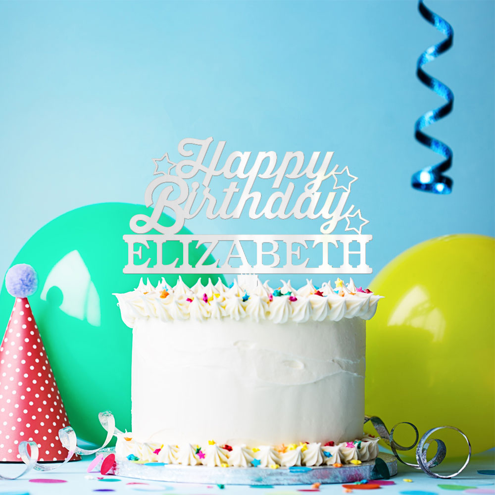 Personalized Happy Birthday Cake Topper