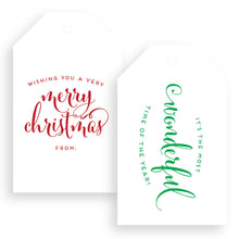 Load image into Gallery viewer, Christmas + Wonderful Time Gift Tags
