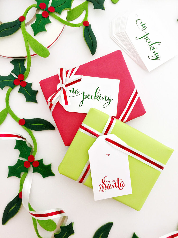 Santa + No Peeking Gift Tags