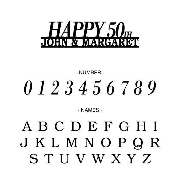 Personalized Happy Anniversary Cake Topper